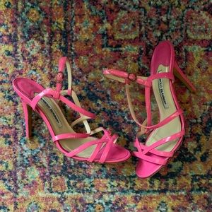 Manolo Blahnik pink straps heels